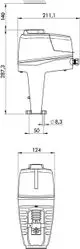 IMI Hydronic Engineering Stellantrieb mit kompaktem Design, Anschlussmöglichkeiten und Steuerungselementen, geeignet für die Regelung von Heizungs- und Kühlsystemen.